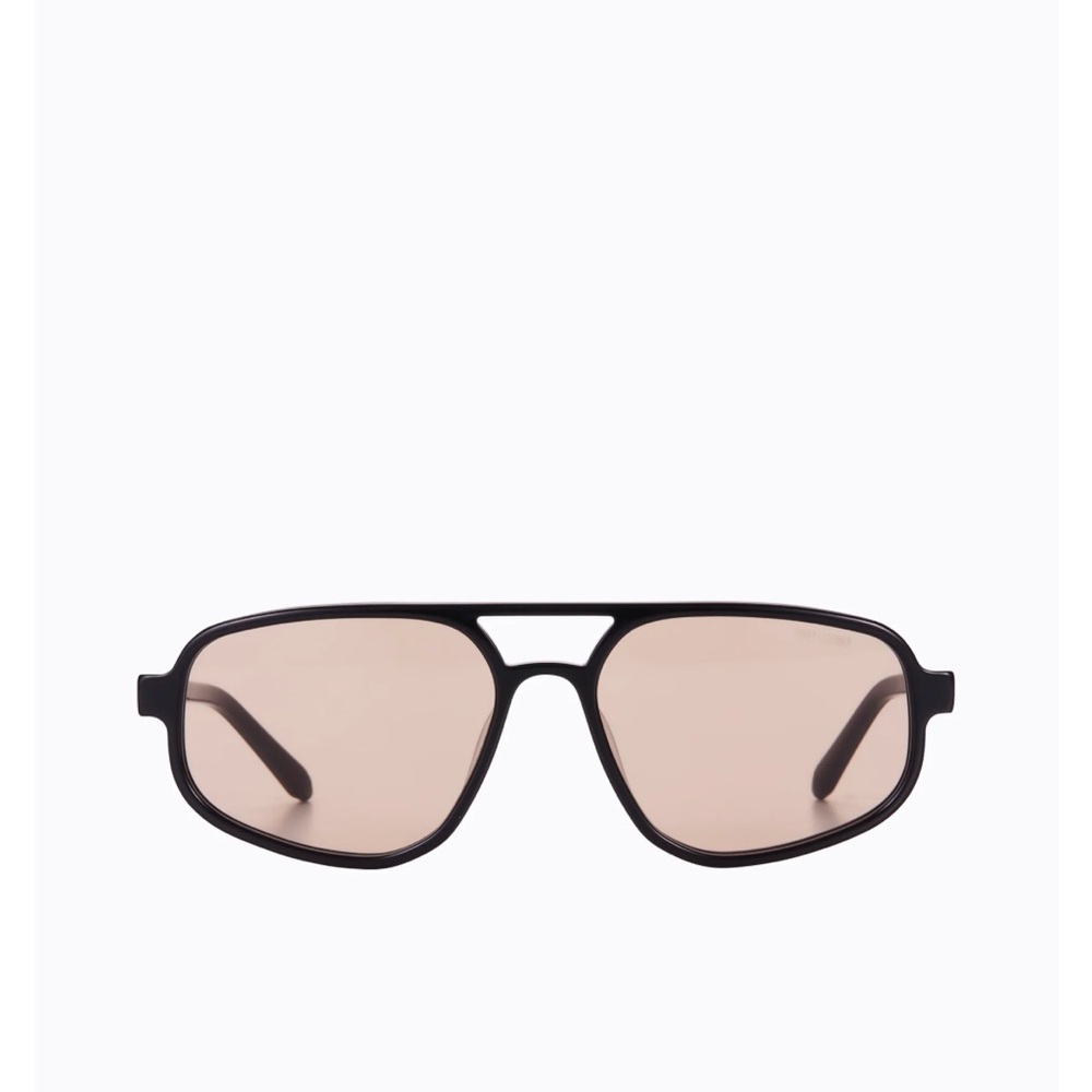 Poppy Lissiman black aviator sunglasses